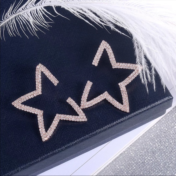 *NEW*Gorgeous Sparkly Star Women Diamond Earrings - Picture 5 of 6